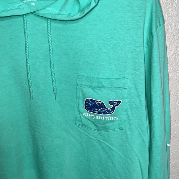 Vineyard Vines Men’s Hooded Long Sleeve Pullover Seafoam Green Shirt - Picture 3 of 8